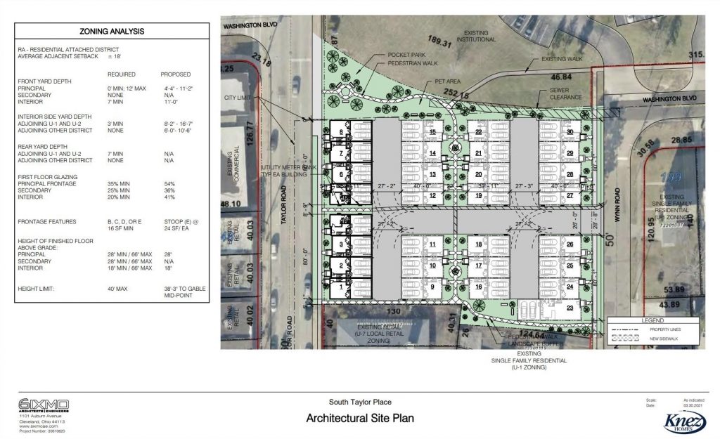 Site plan for South Taylor Place