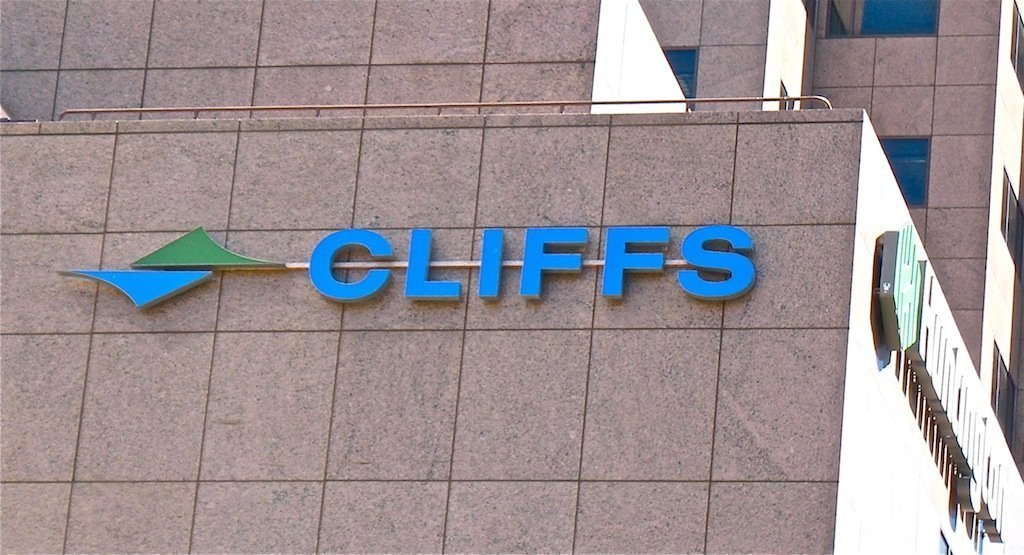 Cleveland-Cliffs logo on the facade