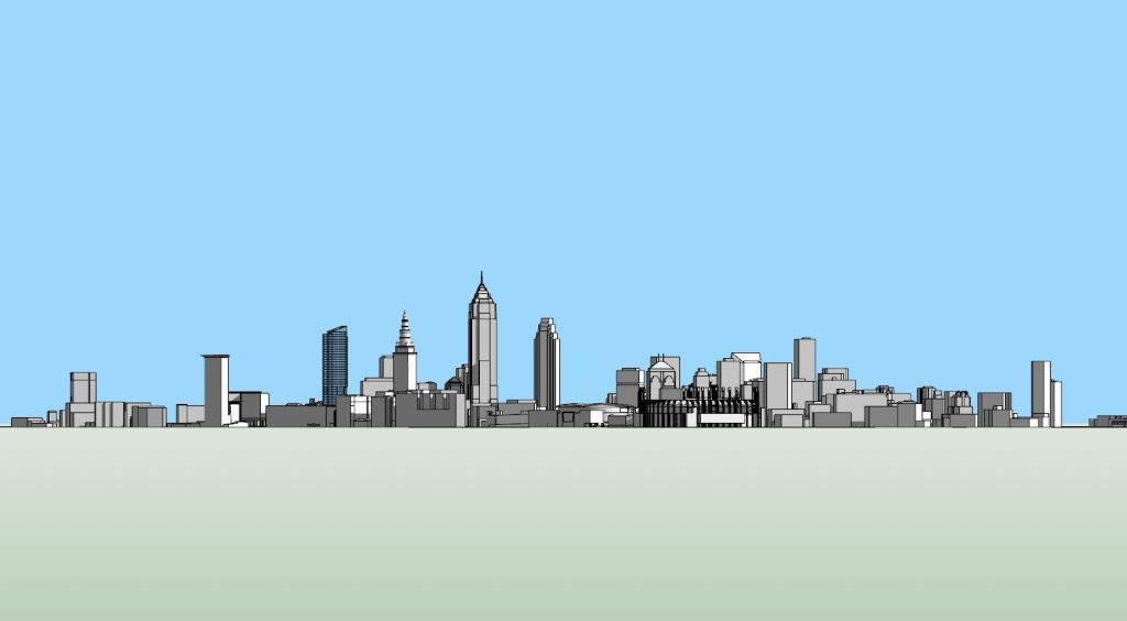 Cleveland skyline west of Public Square