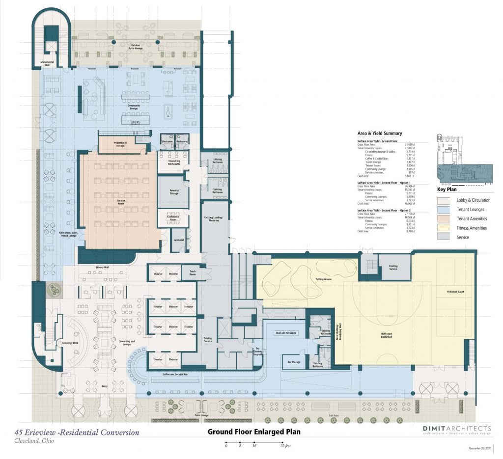Ground floor plan detail for 45 Erieview
