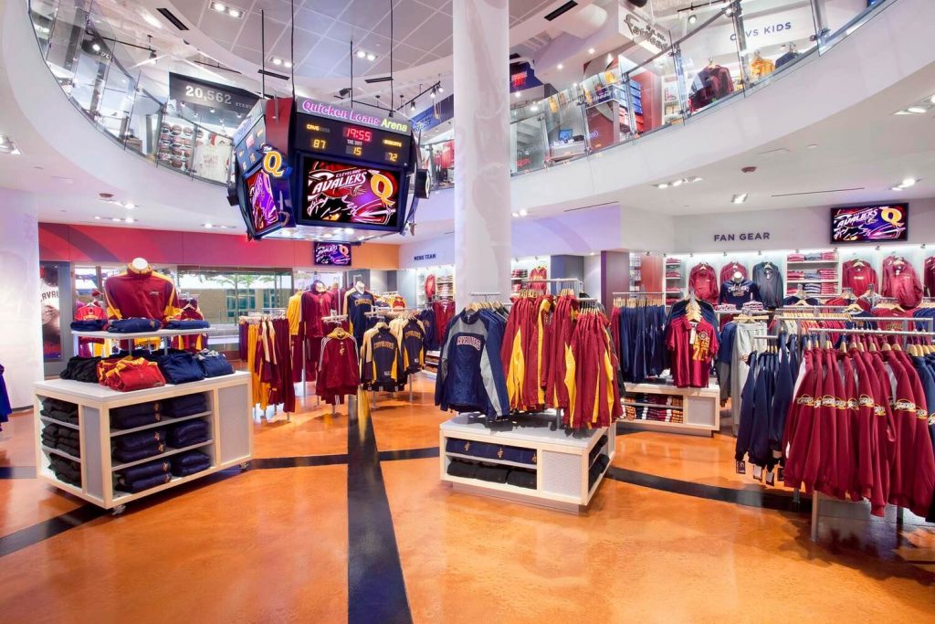 Interior of the Cleveland Cavaliers team shop