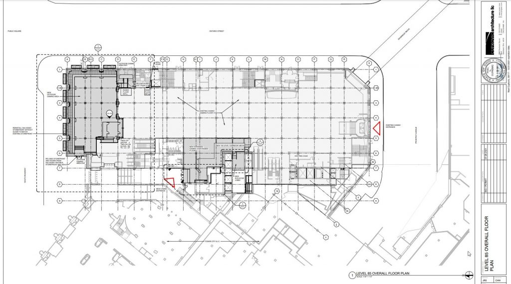 Ground floor plan for the JACK Casino Cleveland