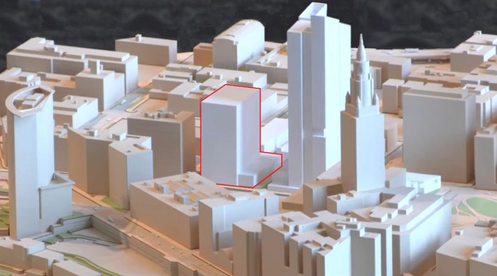 model of Sherwin-Williams proposed second headquarters office tower