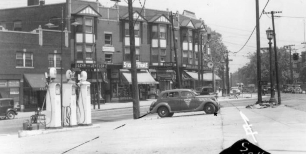 Once upon a time, the Detroit-Lake intersection was a pedestrian-friendly neighborhood at the junction of two busy streetcar lines.