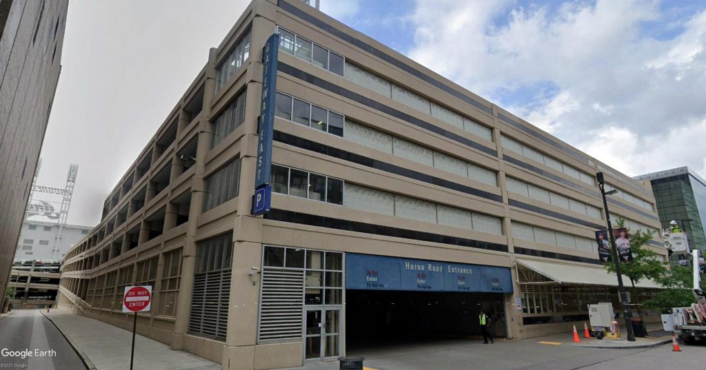 The 1994-built Gateway East Garage on Huron Road downtown.