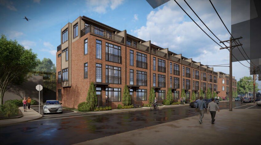 Thirteen four-story townhomes would line the east side of Coltman Road in Cleveland Little Italy