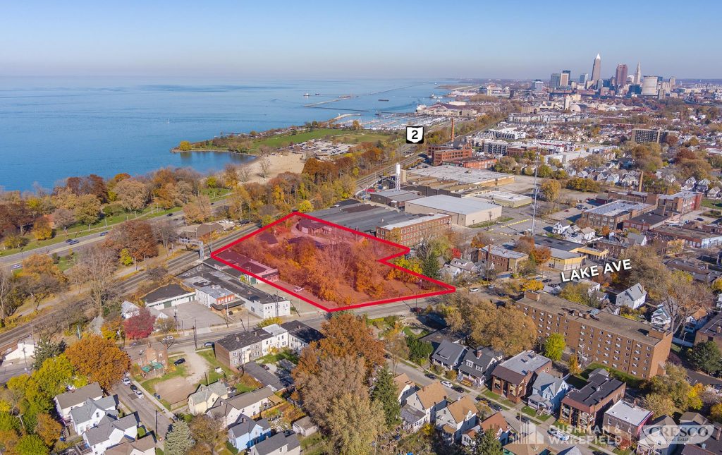 The location of 8400 Lake in proximity to downtown Cleveland and Edgewater Park.