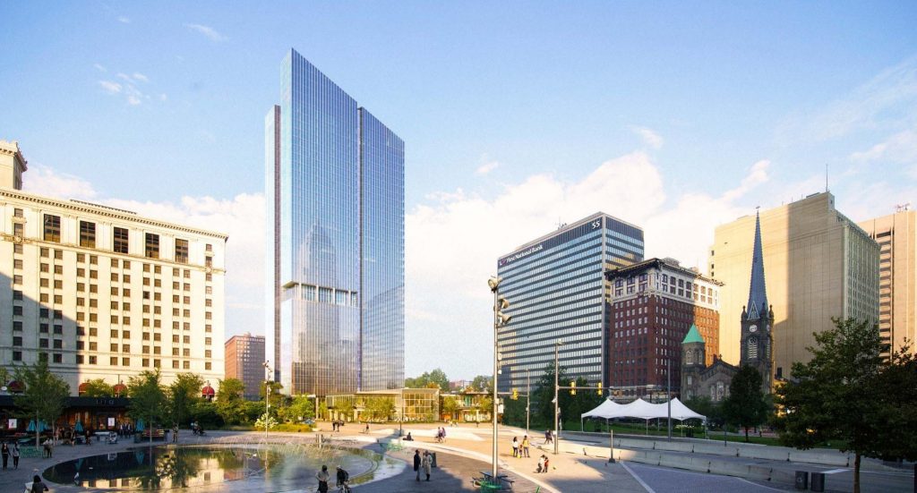 View of Sherwin-Williams proposed new headquarters west of Public Square in downtown Cleveland.