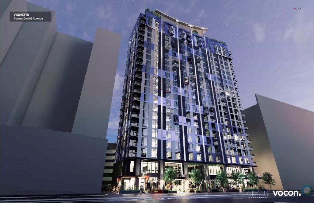Artist's rendering of the City Club Apartments, 776 Euclid Ave., in downtown Cleveland.