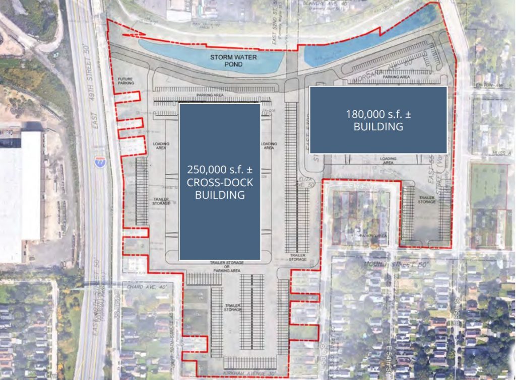 Another site plan for Commerce Park 77 in Cleveland's Slavic Village.