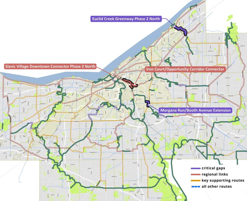 Cuyahoga Greenways trails plan map.