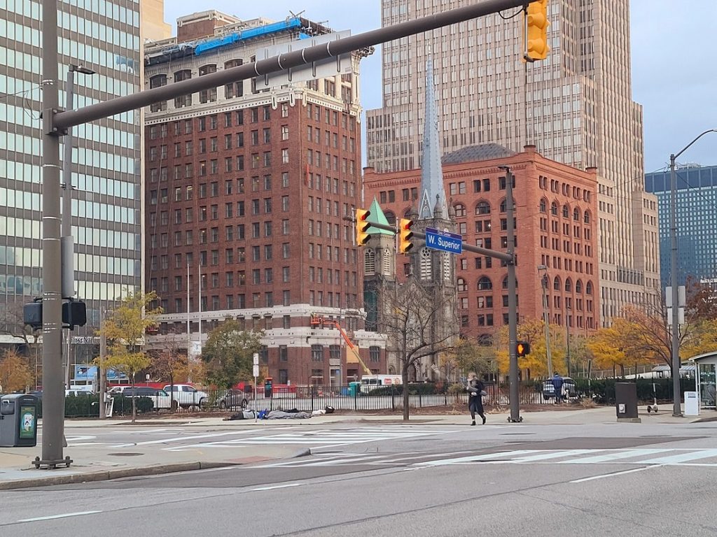 No groundbreaking ceremony today on quiet Public Square in downtown Cleveland.