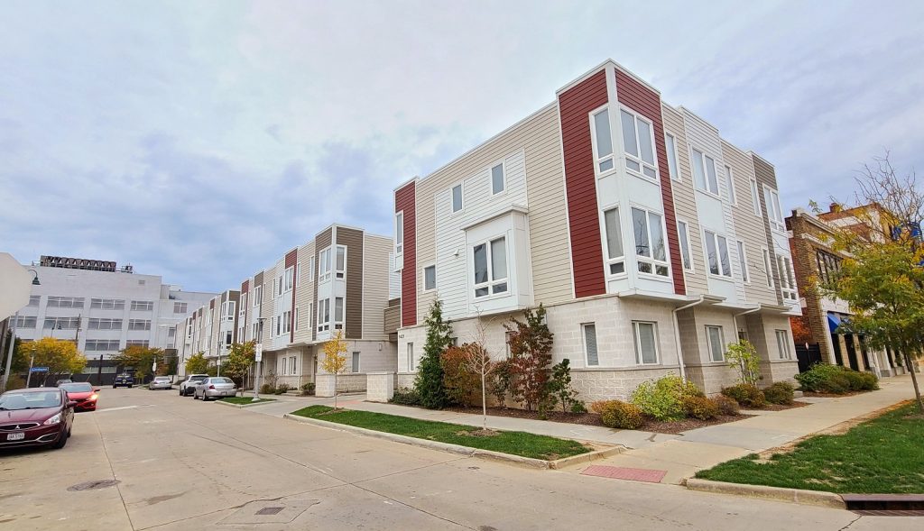 Milton Townhomes are on the east side of downtown Cleveland.