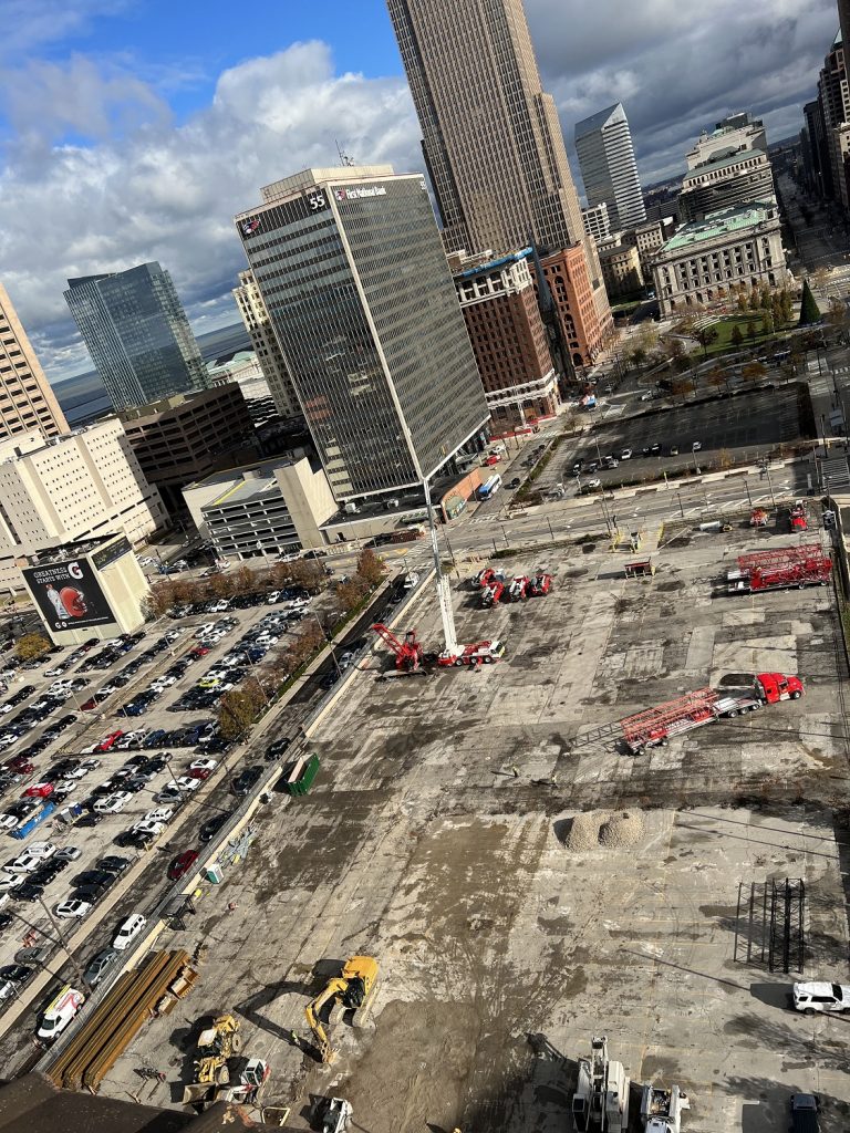 Overview of construction site for Sherwin-Williams new headquarters.