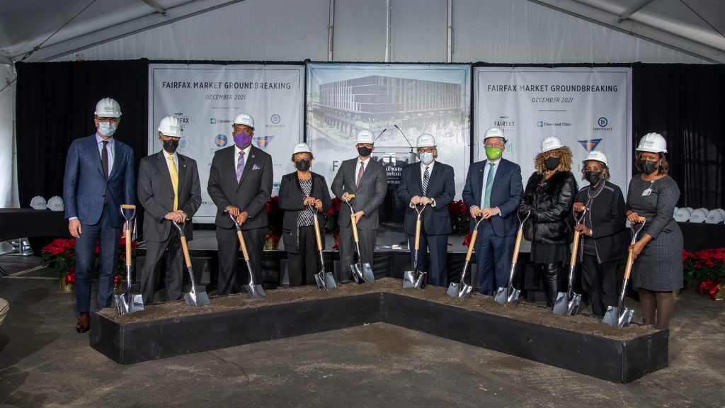 It took 10 people to break ground for the Fairfax Market on this December day in Cleveland.