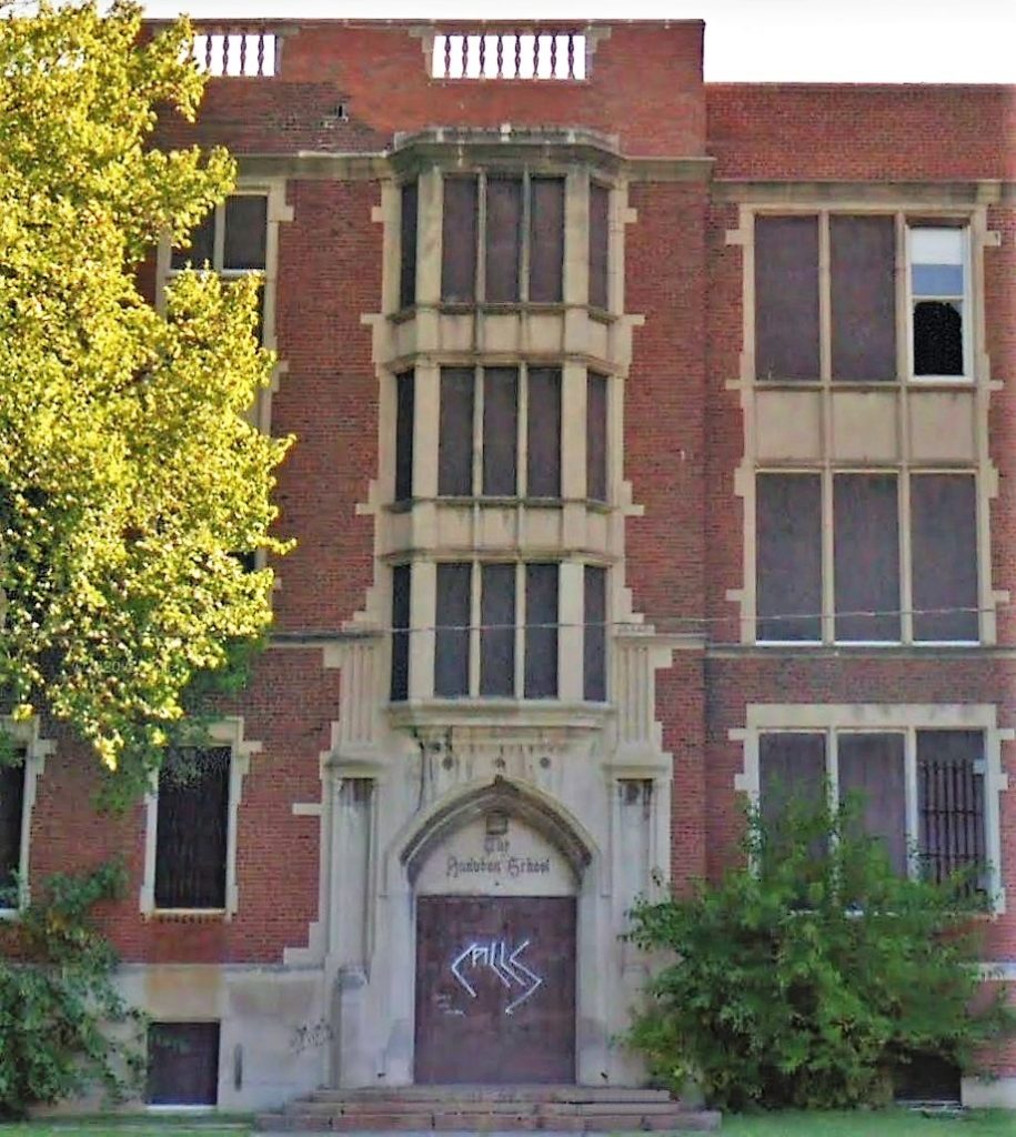 Audubon Middle School in Cleveland awaits repurposing by a Boston-based real estate developer into apartments.