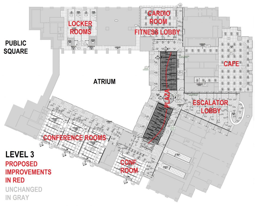 Location of planned improvements to 200 Public Square in downtown Cleveland.