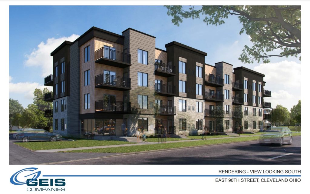 Proposed Geis apartment building on East 90th Street in Cleveland's Hough neighborhood.