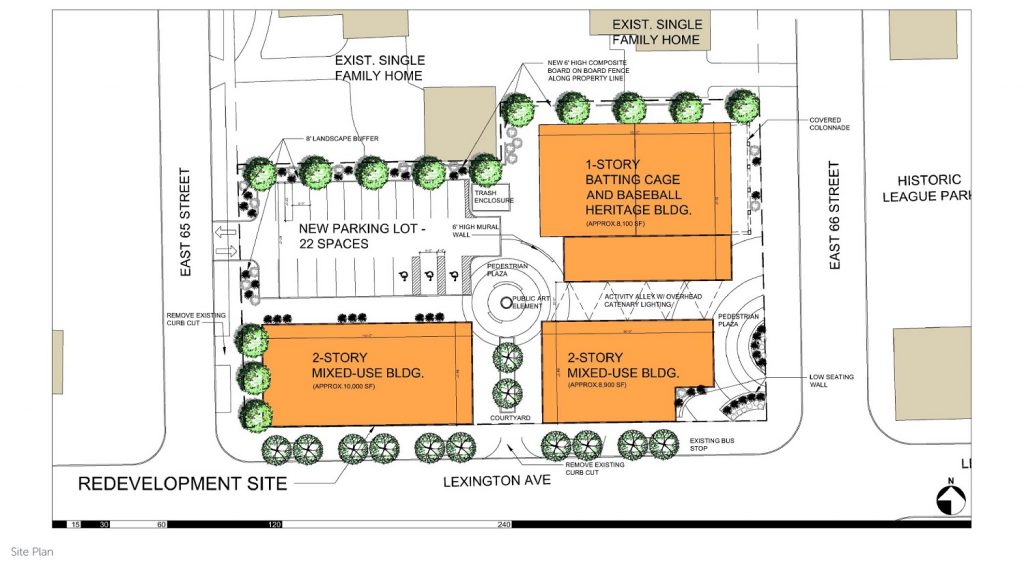 Site plan of planned development next to Cleveland's League Park in Hough.