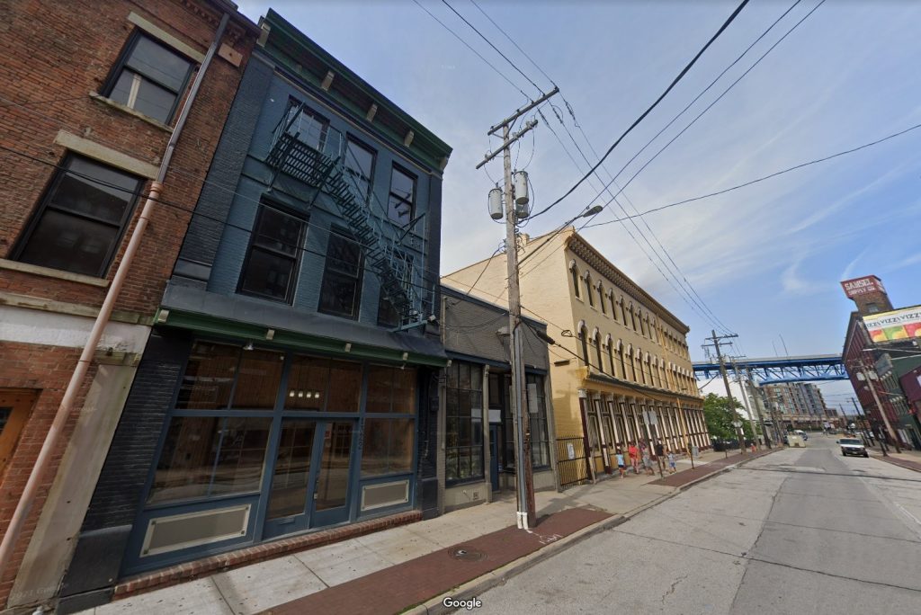 Three of the five buildings being acquired by GBX Group on Flats East Bank