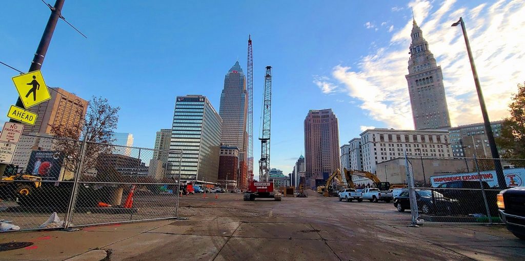 Sherwin-Williams headquarters construction site in downtown Cleveland.