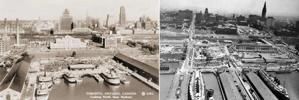 Cleveland and Toronto lakefronts historically.