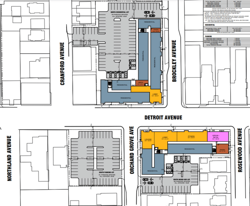 Site plan for The View On Detroit West by Solove in Lakewood.