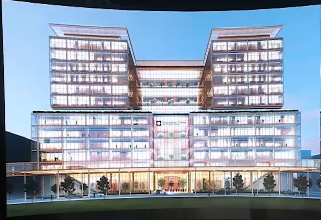 What the Cleveland Clinic's new Neurological Institute on Carngie Avenue could look like.