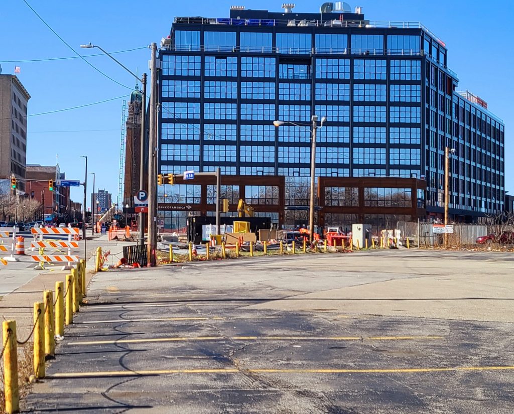 Existing conditions of the site where phase two of the Market Square development is proposed in Cleveland's Ohio City neighborhood.