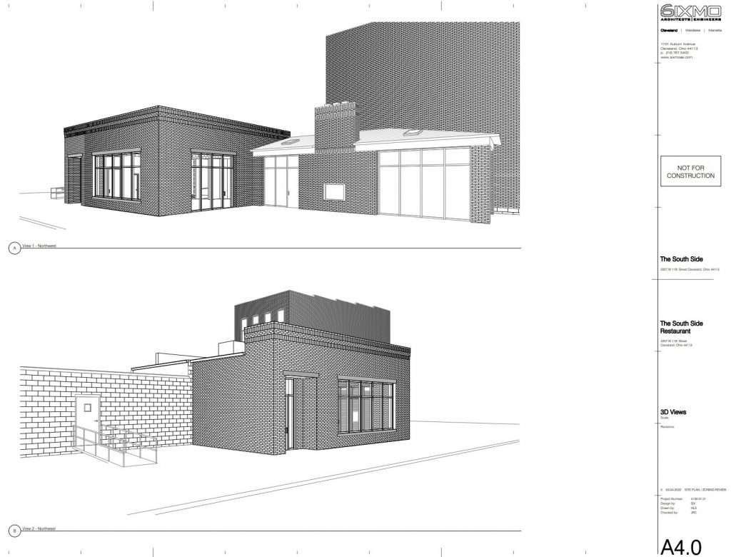 South Side Restaurant's proposed new party room in Tremont.