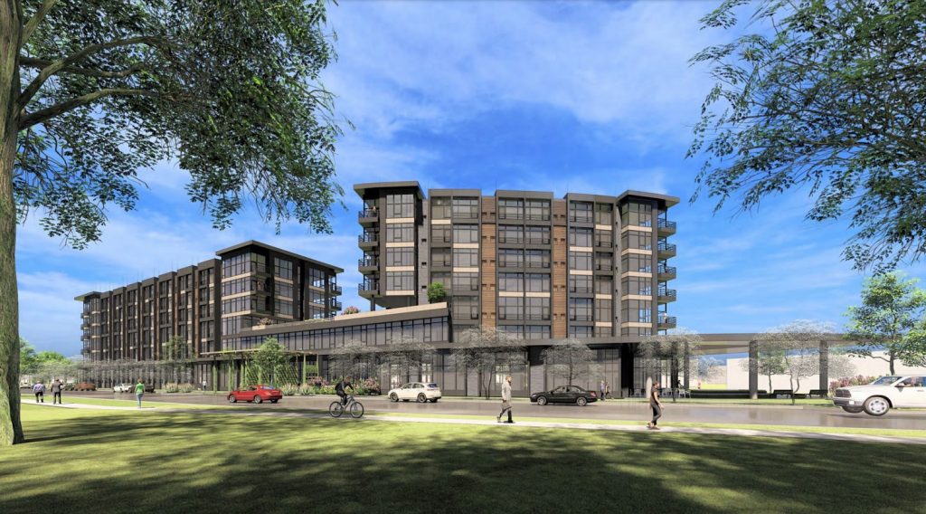 Rendering of proposed Stokes West mixed-use development.