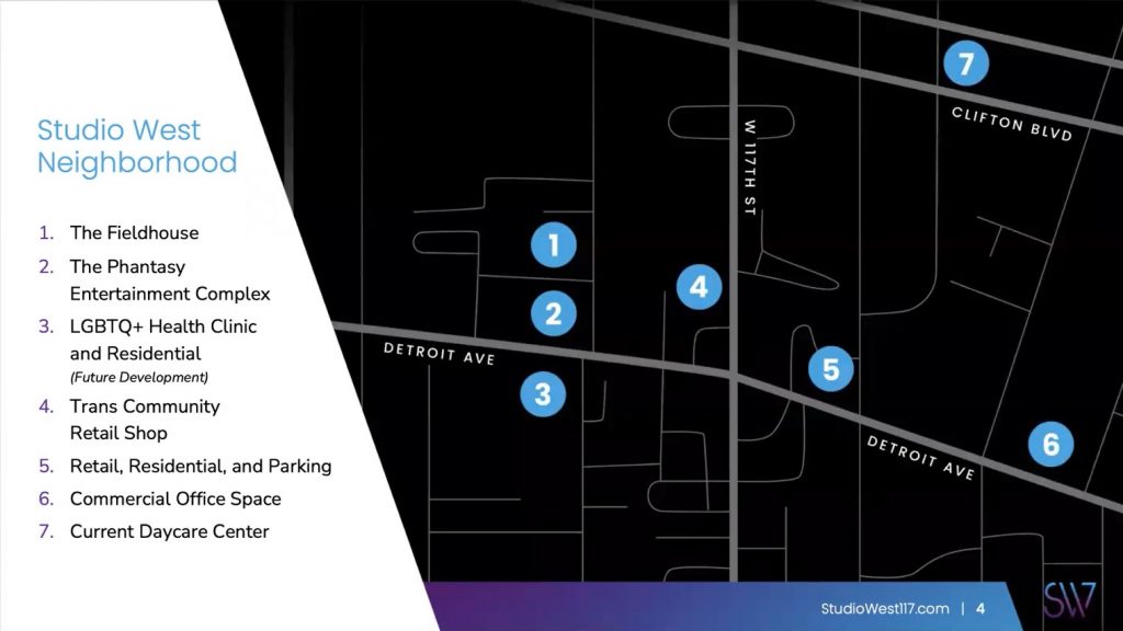 Campus map of the Studio West 117th neighborhood in Cleveland and Lakewood.