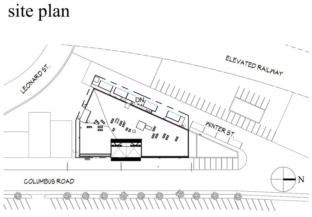 Site plan of The Pine development project on Columbus Road at Winter Street.