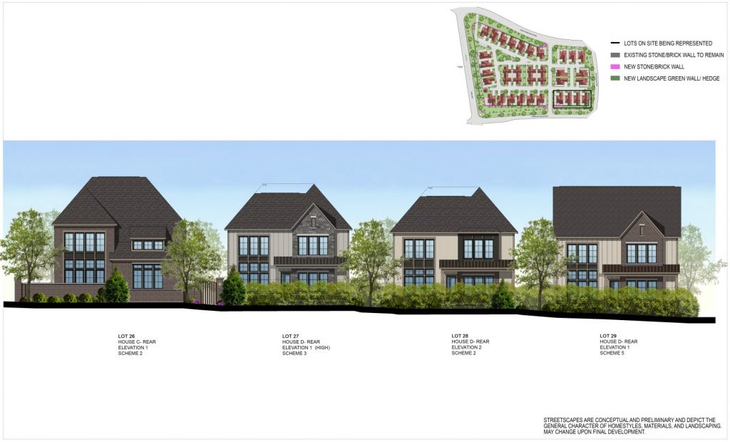 Single family homes planned around the perimeter of the Wellington Mews in Cleveland Heights.