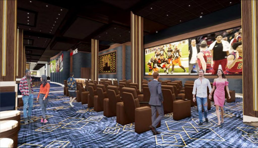 Another view of the planned retail sportsbook inside the Jack Cleveland Casino downtown.