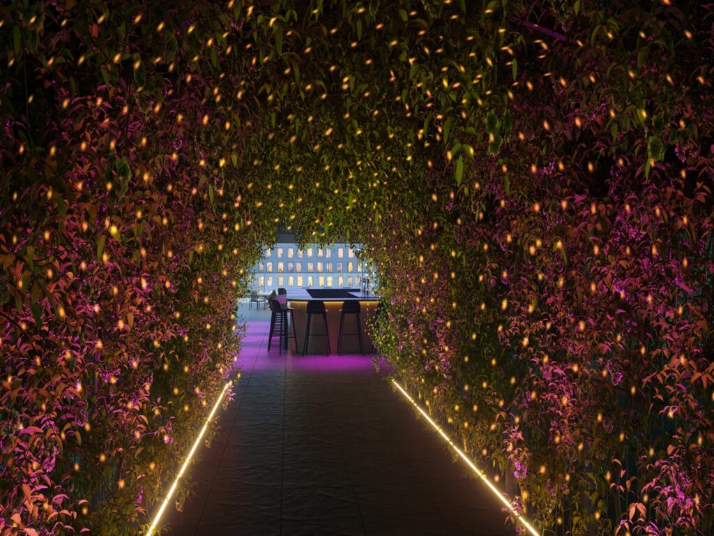 Entry to Eden cocktail lounge will be via this garden-like tunnel.