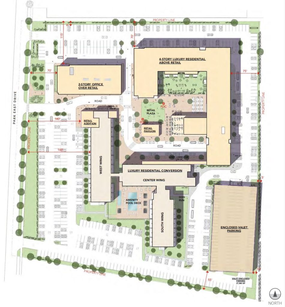 Site plan for 3663 Park East Drive in Beachwood.