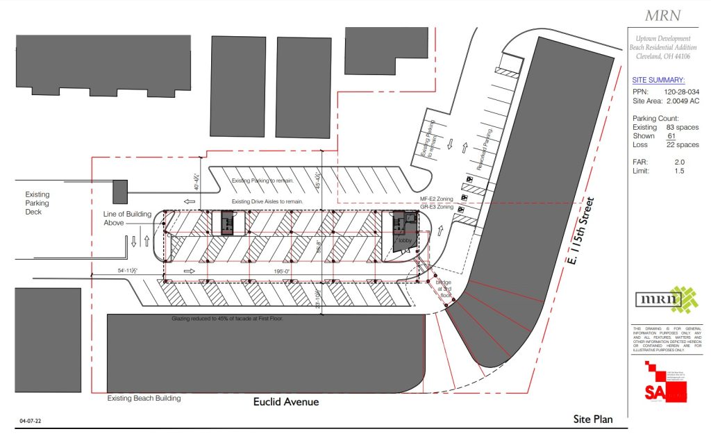 MRN plans to remove 22 parking spaces to add 94 apartments to its Uptown center.