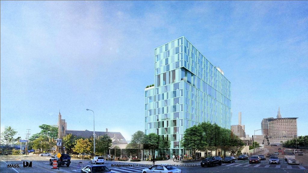 Rendering of the Bridgeworks development in Cleveland's Ohio City.