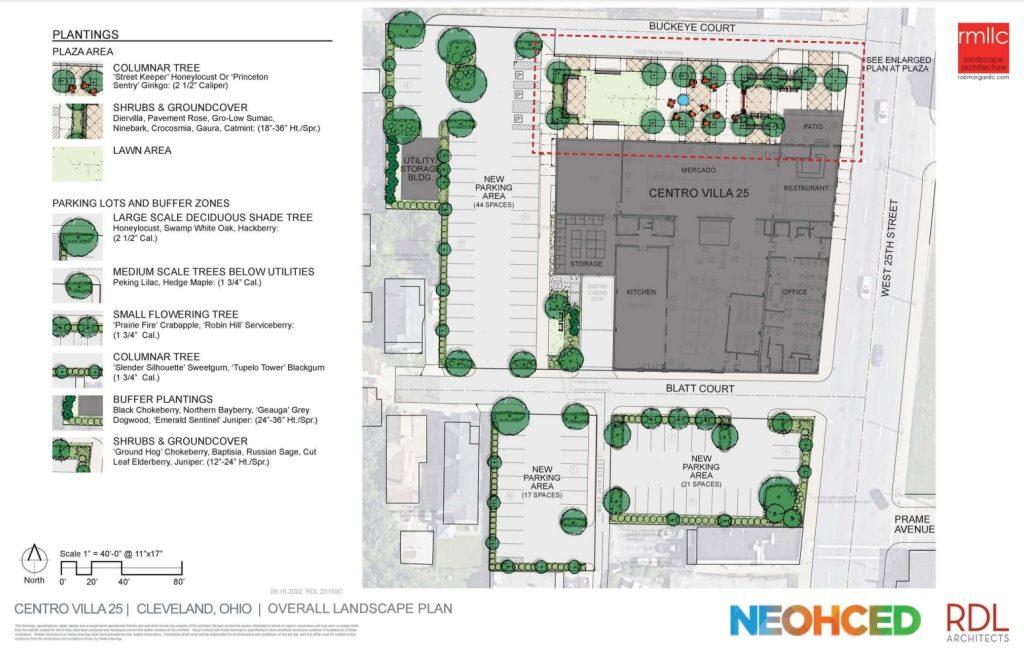 Map of the planned CentroVilla25 Hispanic cultural, retail and business center for La Villa Hispana in Cleveland.