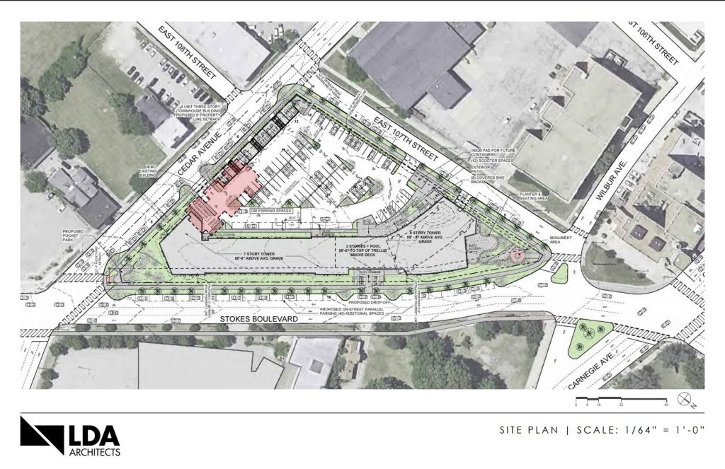 Stokes West development site plan in Cleveland's University Circle.