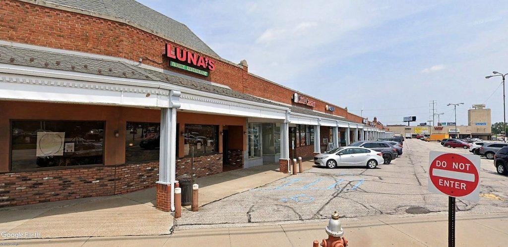 View of PearlBrook shopping center from Brookpark Road.