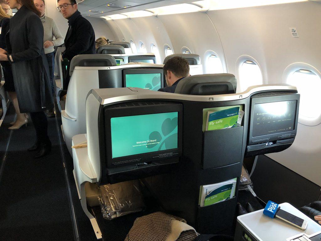 Travelers can lie flat in business class on the Cleveland-Dublin nonstop flight.