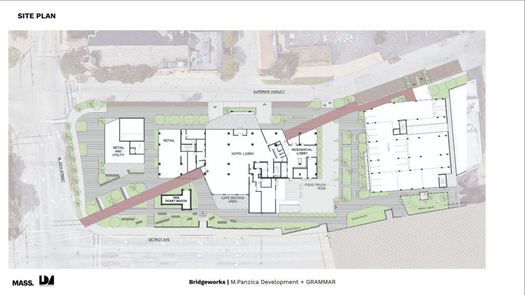 Current site plan for Bridgeworks as of Fall 2022.