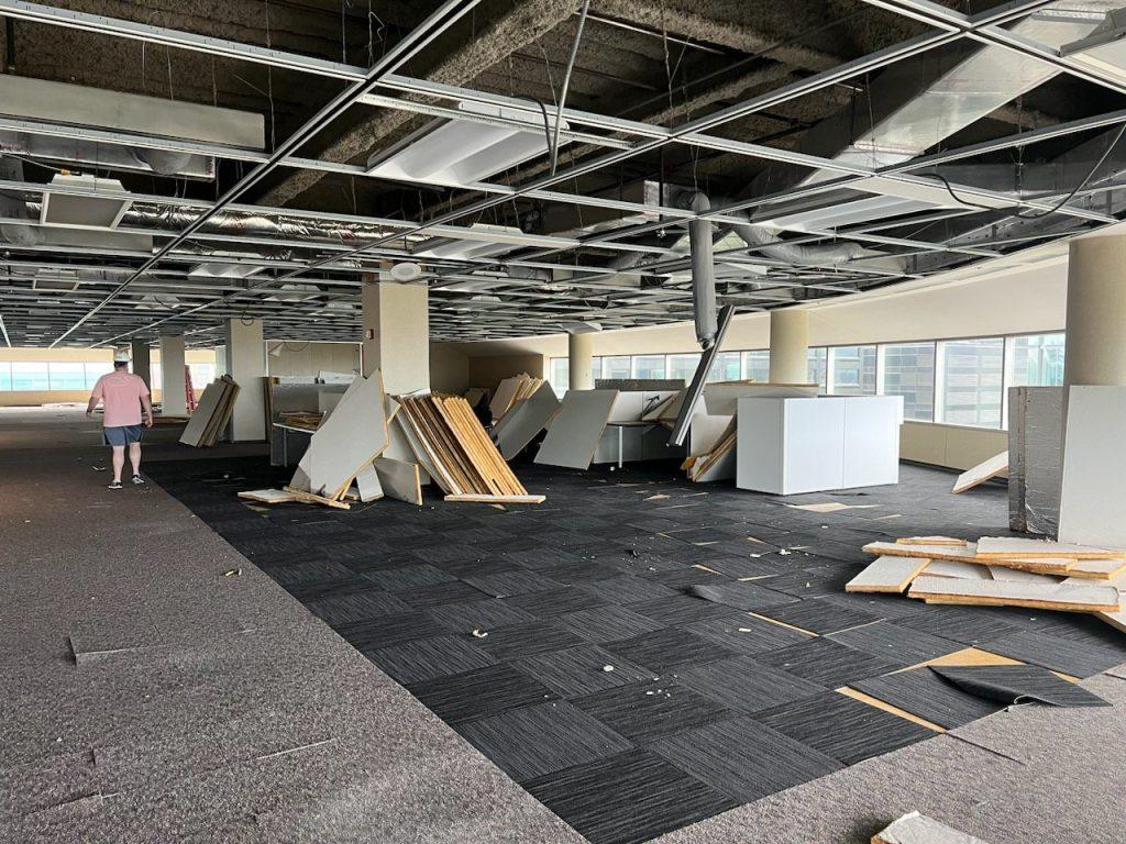 Interior of the former Ohio Bell HQ that is being converted into 45 Erieview apartments.