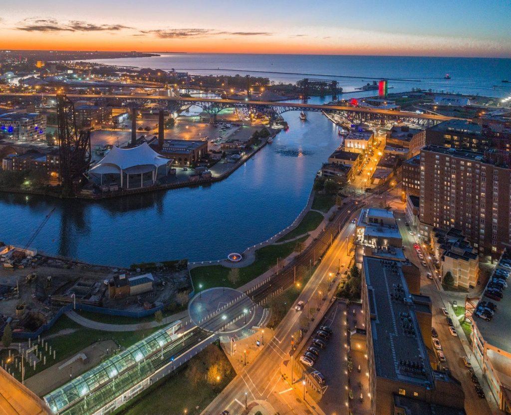 Cleveland's sparkling Flats in the 21st century.