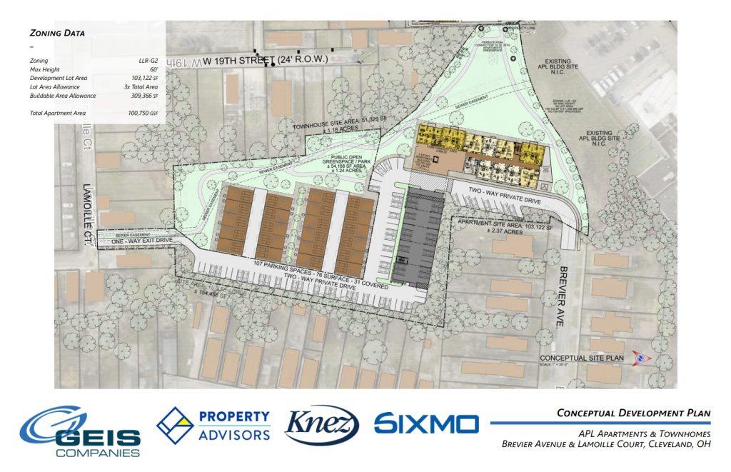 Detailed site plan for the former APL property in Tremont.