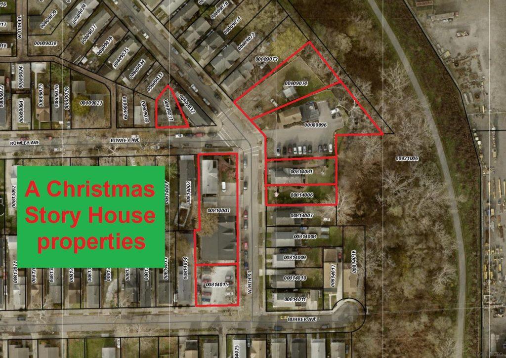 Map of A Christmas Story House properties for sale.