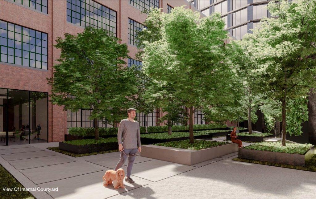 Proposed courtyard for residents of the Shoreway Apartments and Tower.