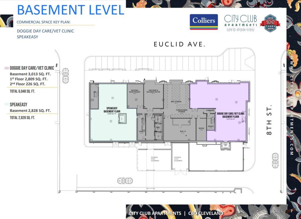 City Club Apartments Cleveland basement floor plan.